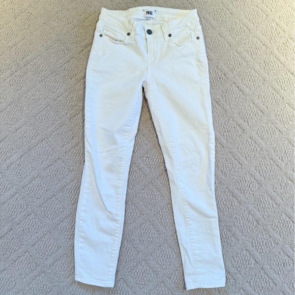 Paige Straight Leg White Denim Jeans - Picture 3 of 7